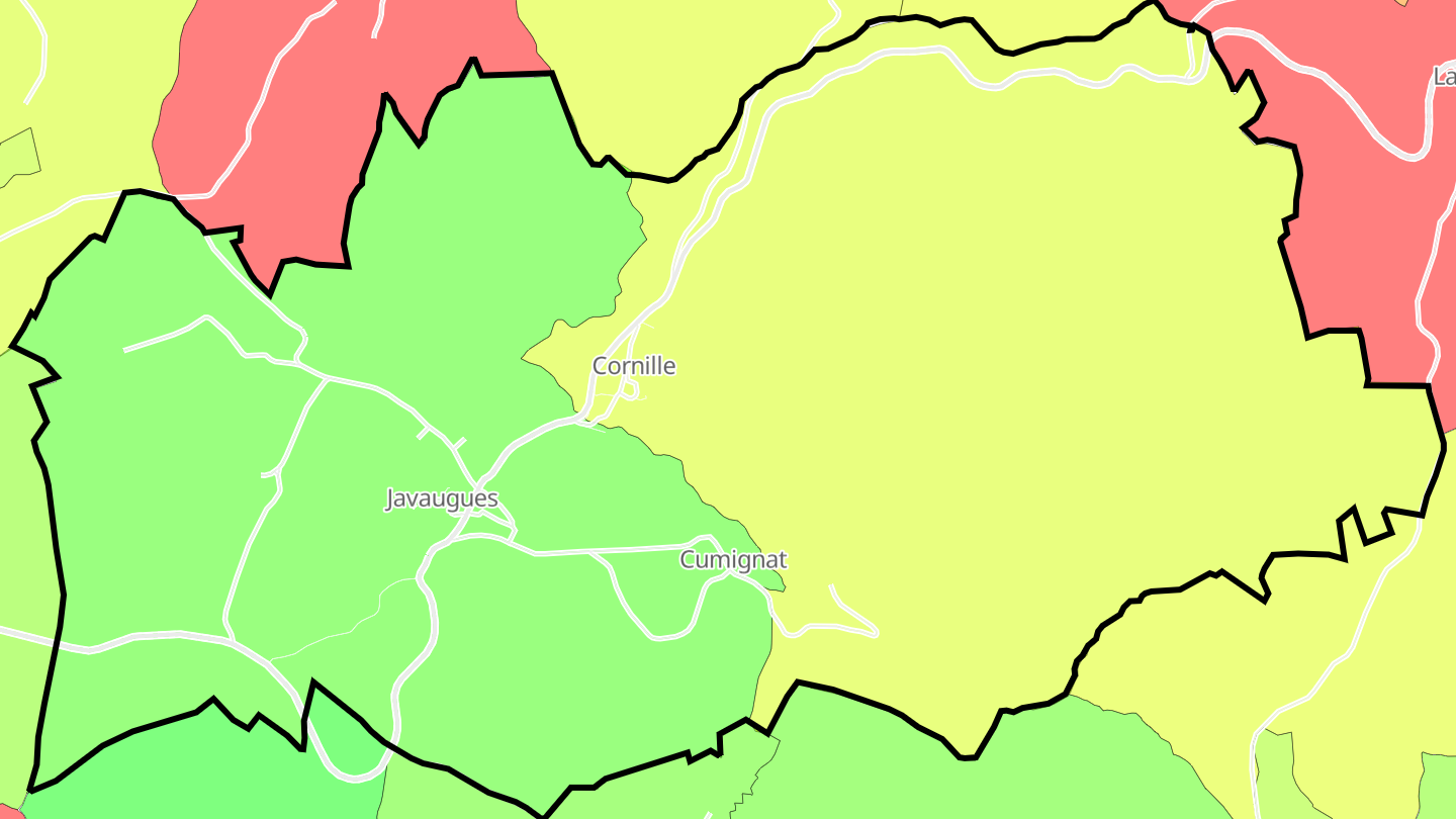 Carte des prix de l'immobilier Javaugues