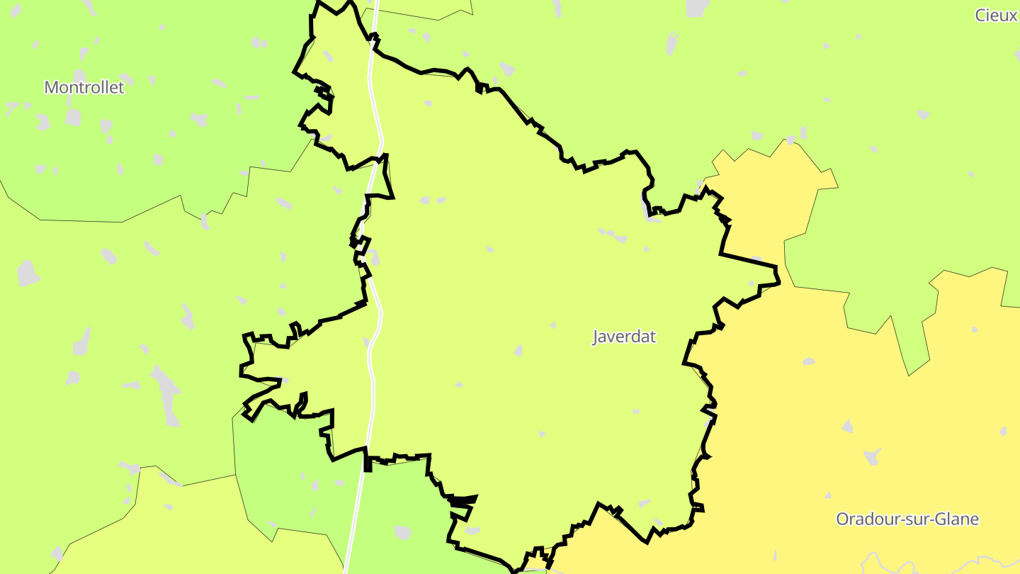 Carte des prix de l'immobilier Javerdat