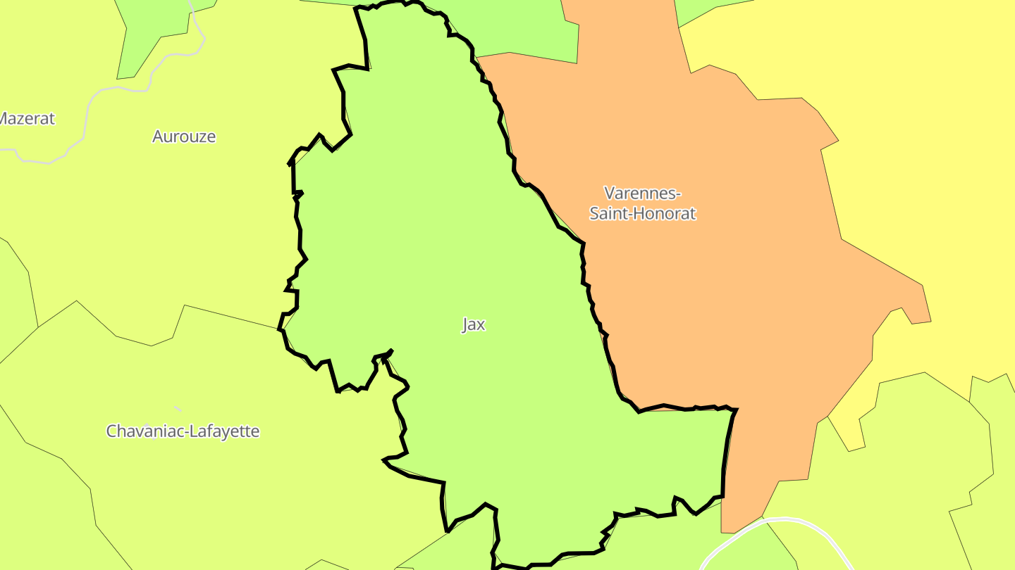 Carte des prix de l'immobilier Jax