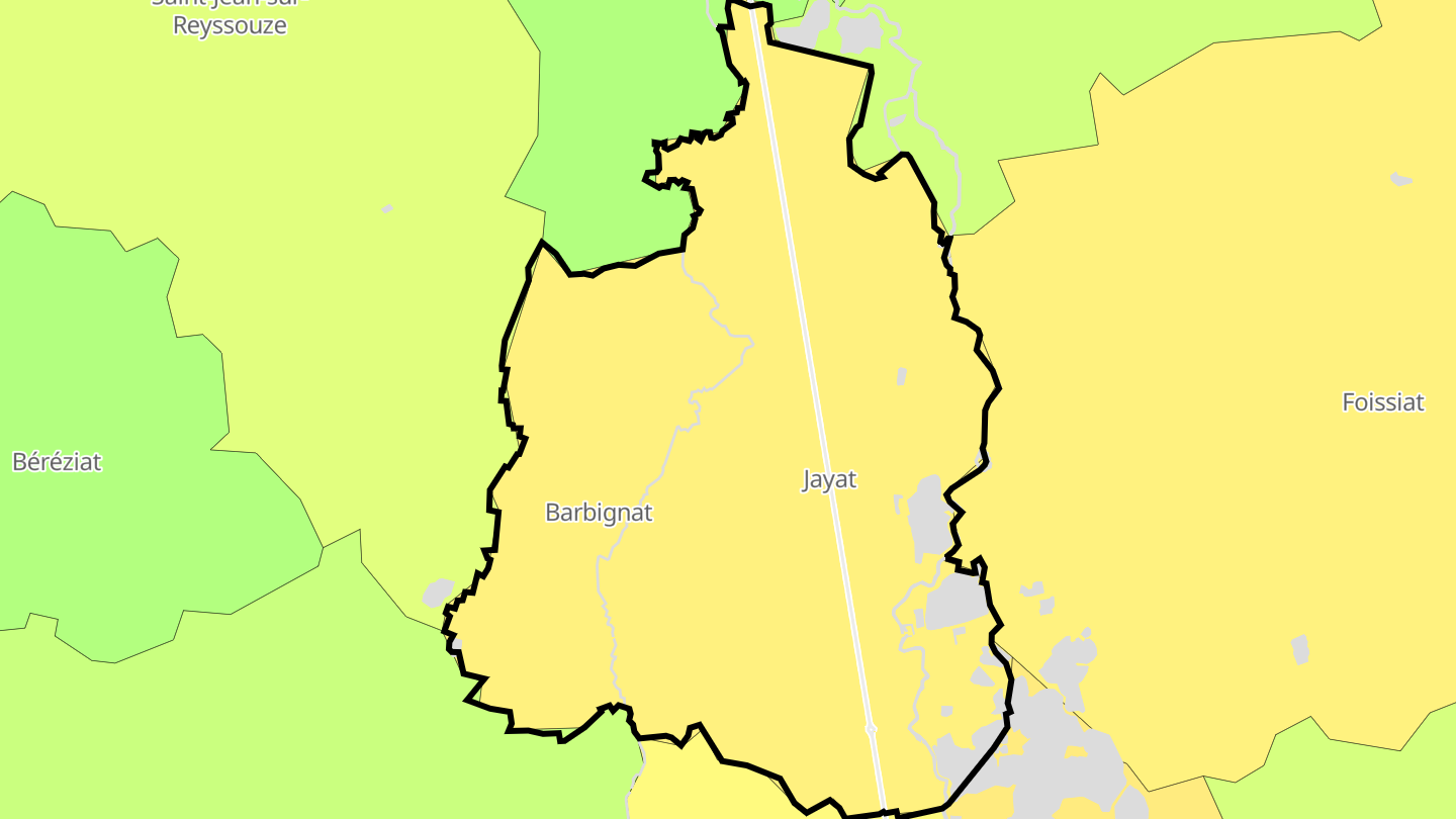 Carte des prix de l'immobilier Jayat