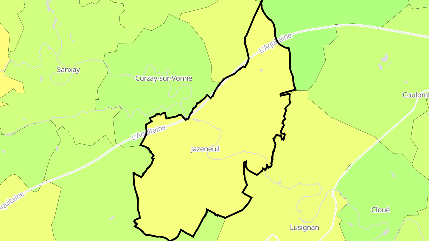 Carte des prix de l'immobilier Jazeneuil