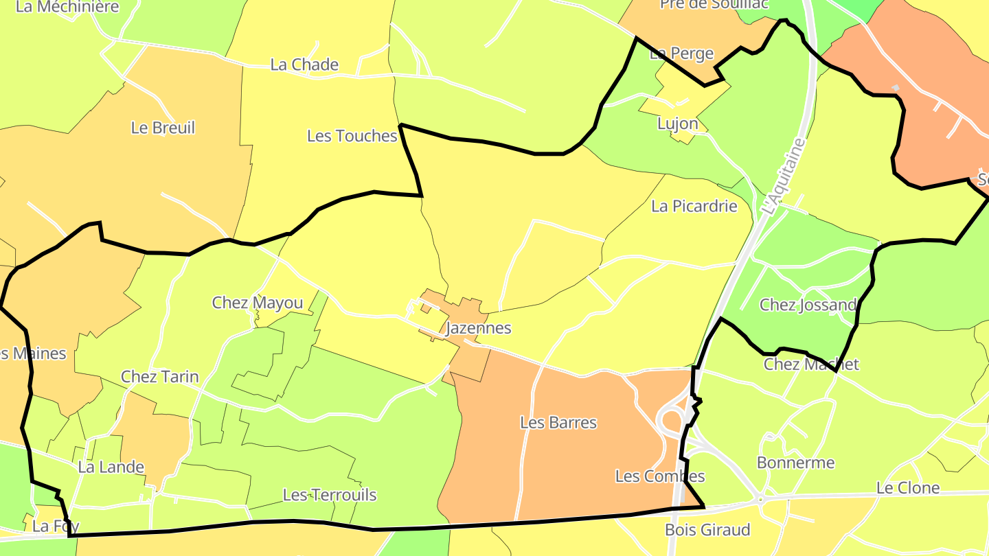 Carte des prix de l'immobilier Jazennes