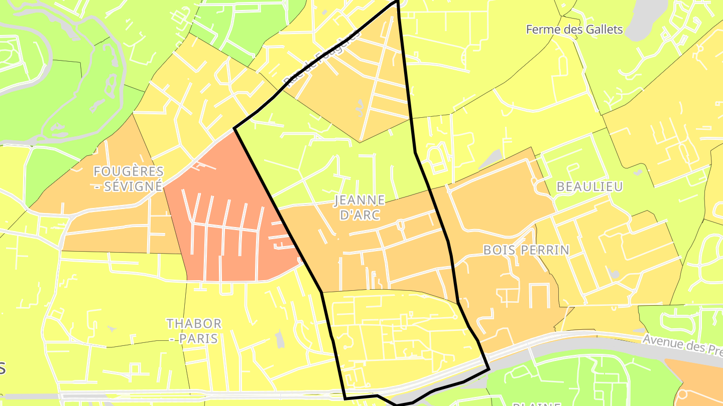 Carte des prix de l'immobilier Jeanne d'Arc