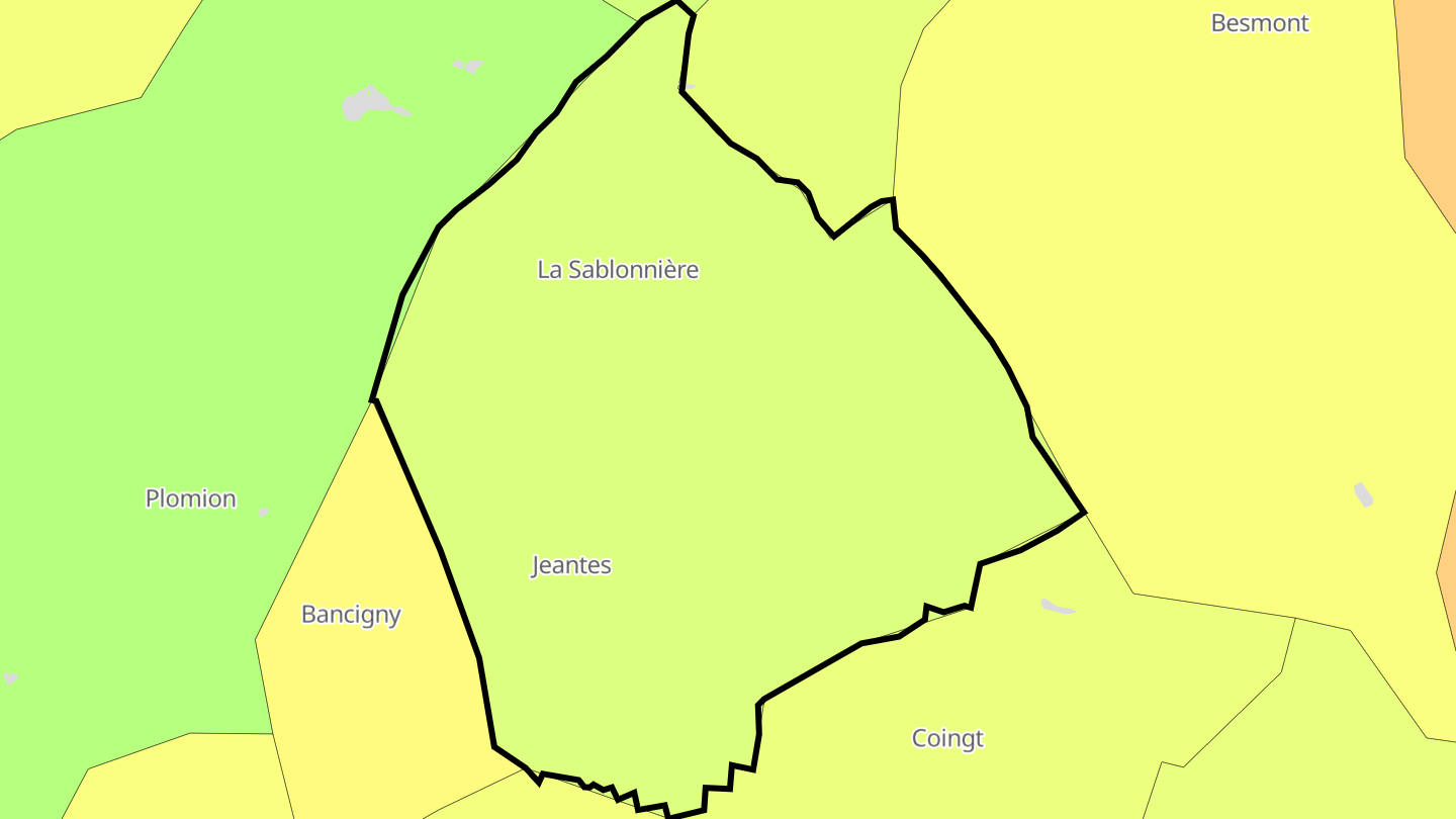 Carte des prix de l'immobilier Jeantes