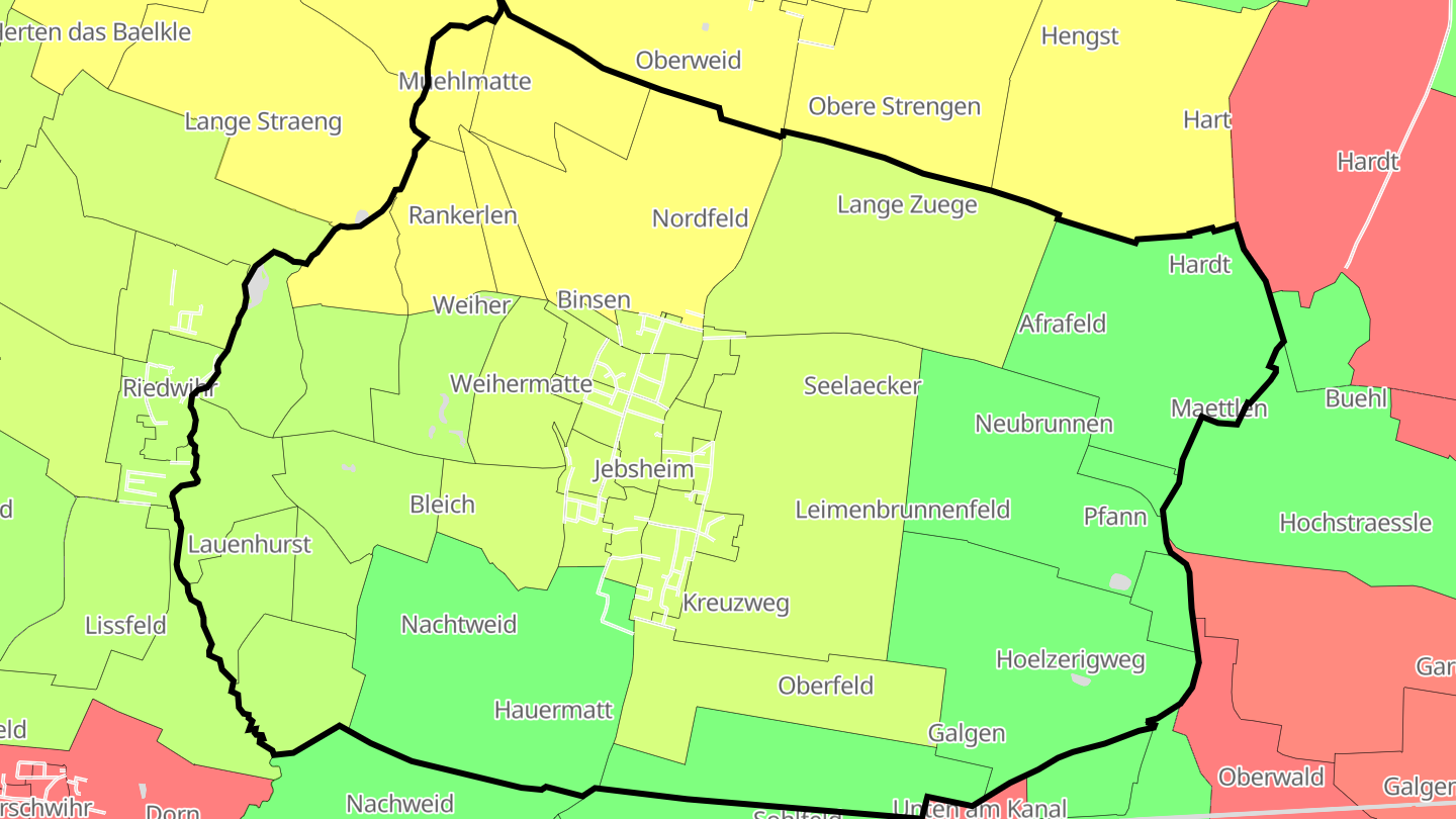 Carte des prix de l'immobilier Jebsheim