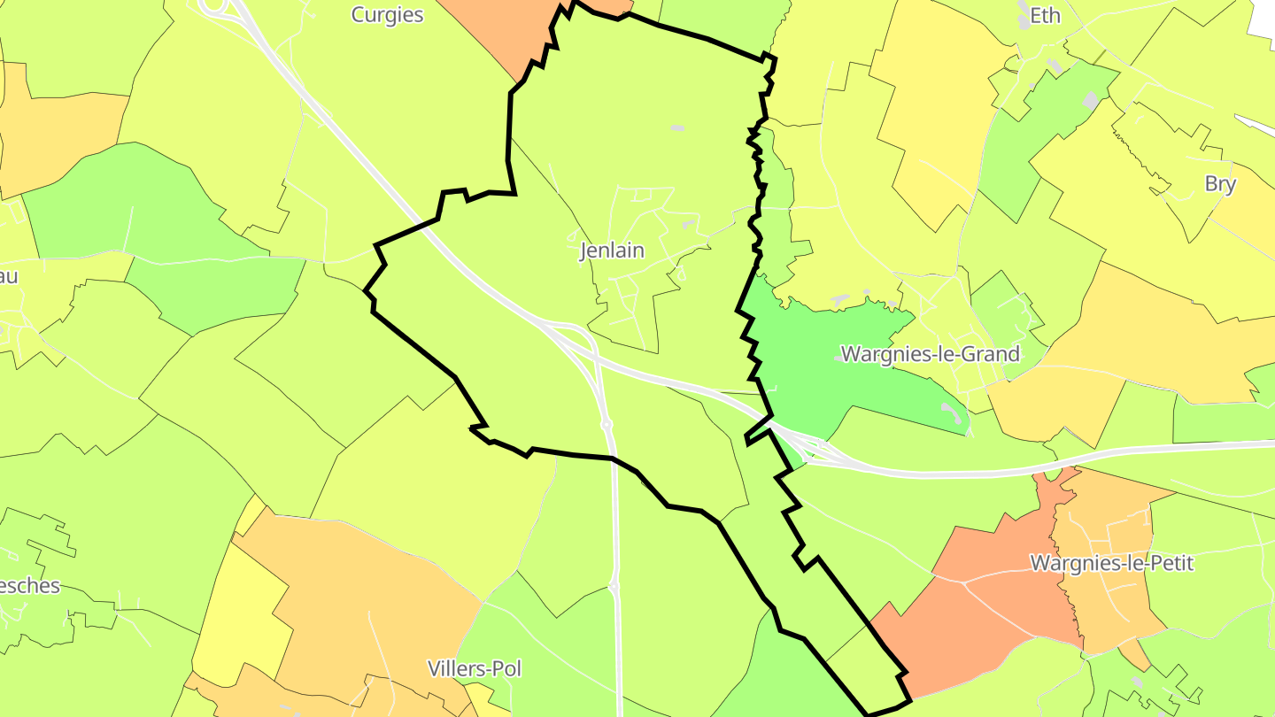Carte des prix de l'immobilier Jenlain