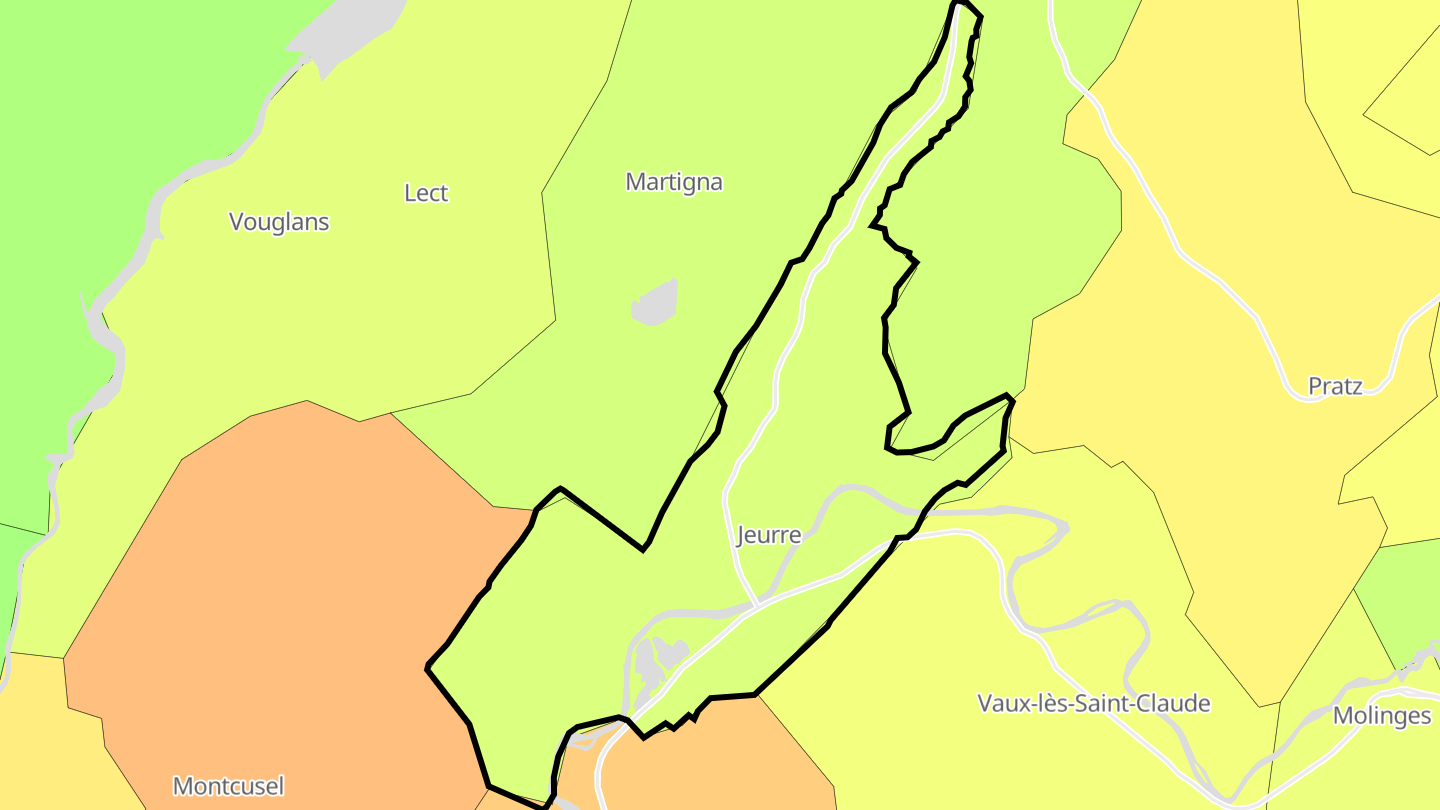 Carte des prix de l'immobilier Jeurre