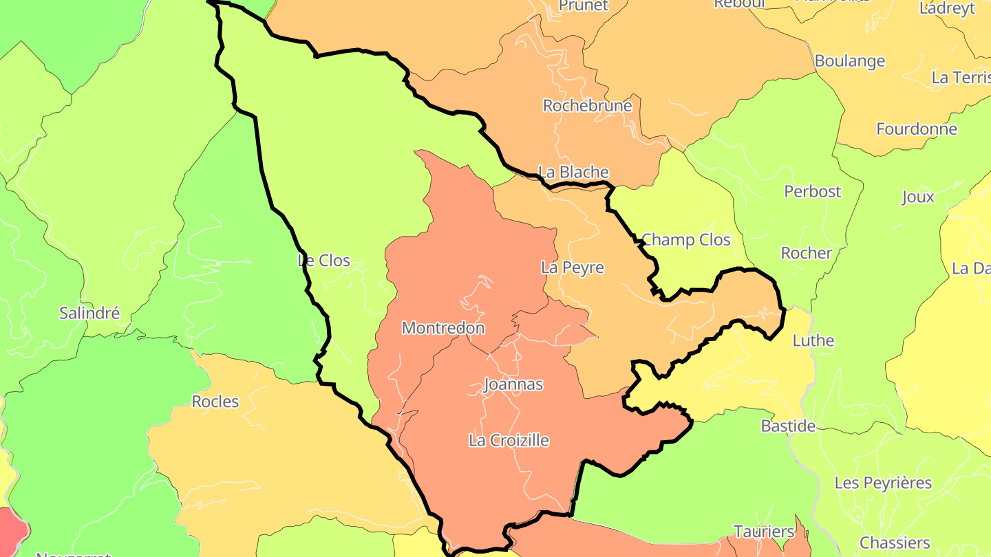 Carte des prix de l'immobilier Joannas