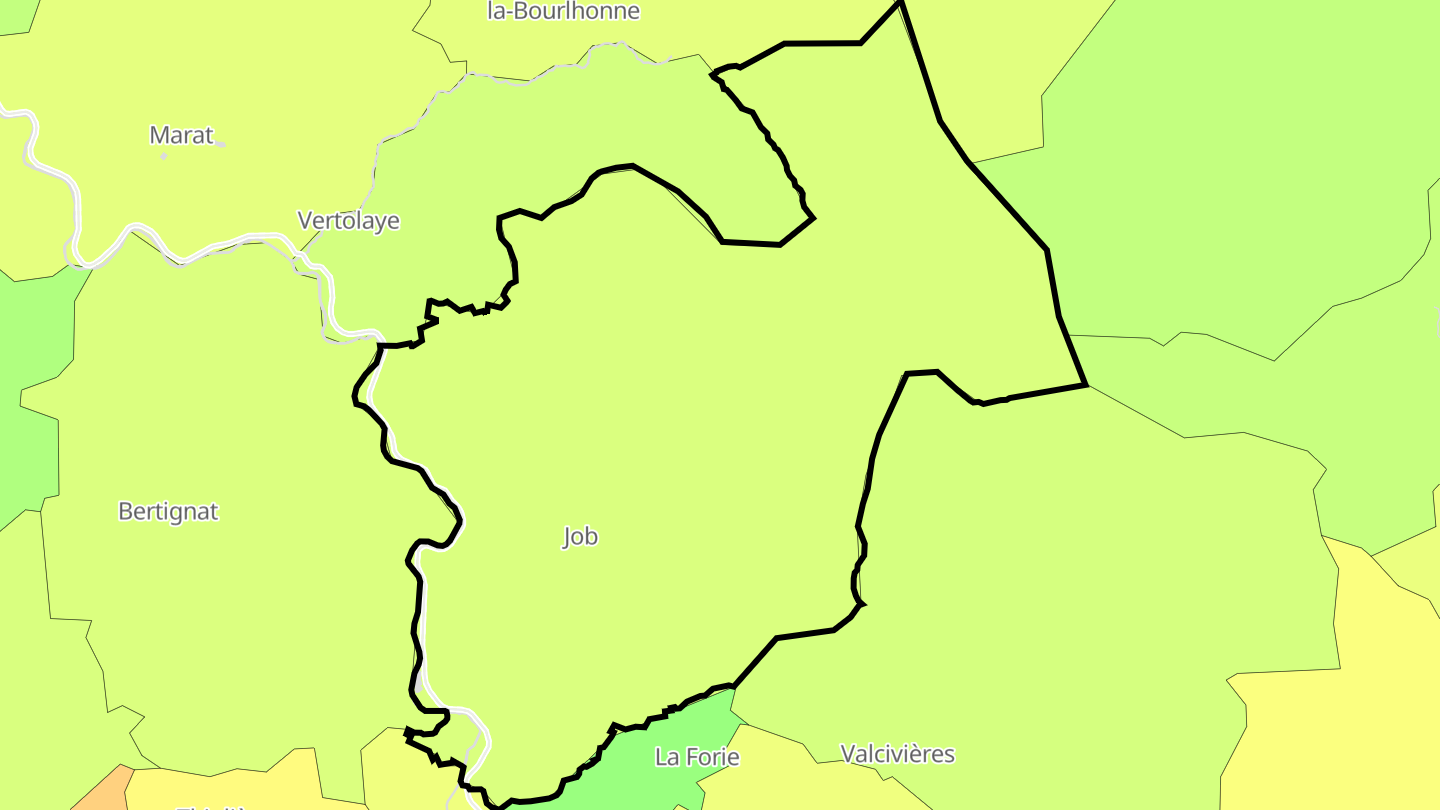 Carte des prix de l'immobilier Job