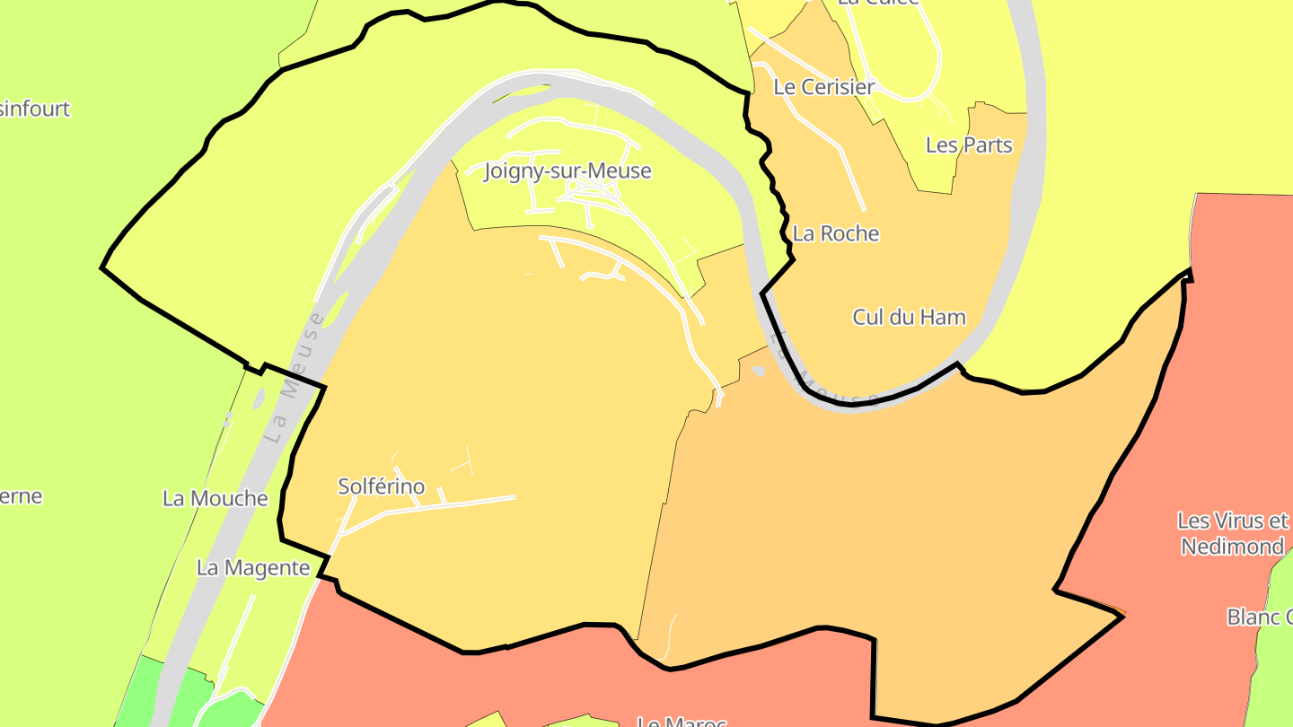 Carte des prix de l'immobilier Joigny-sur-Meuse