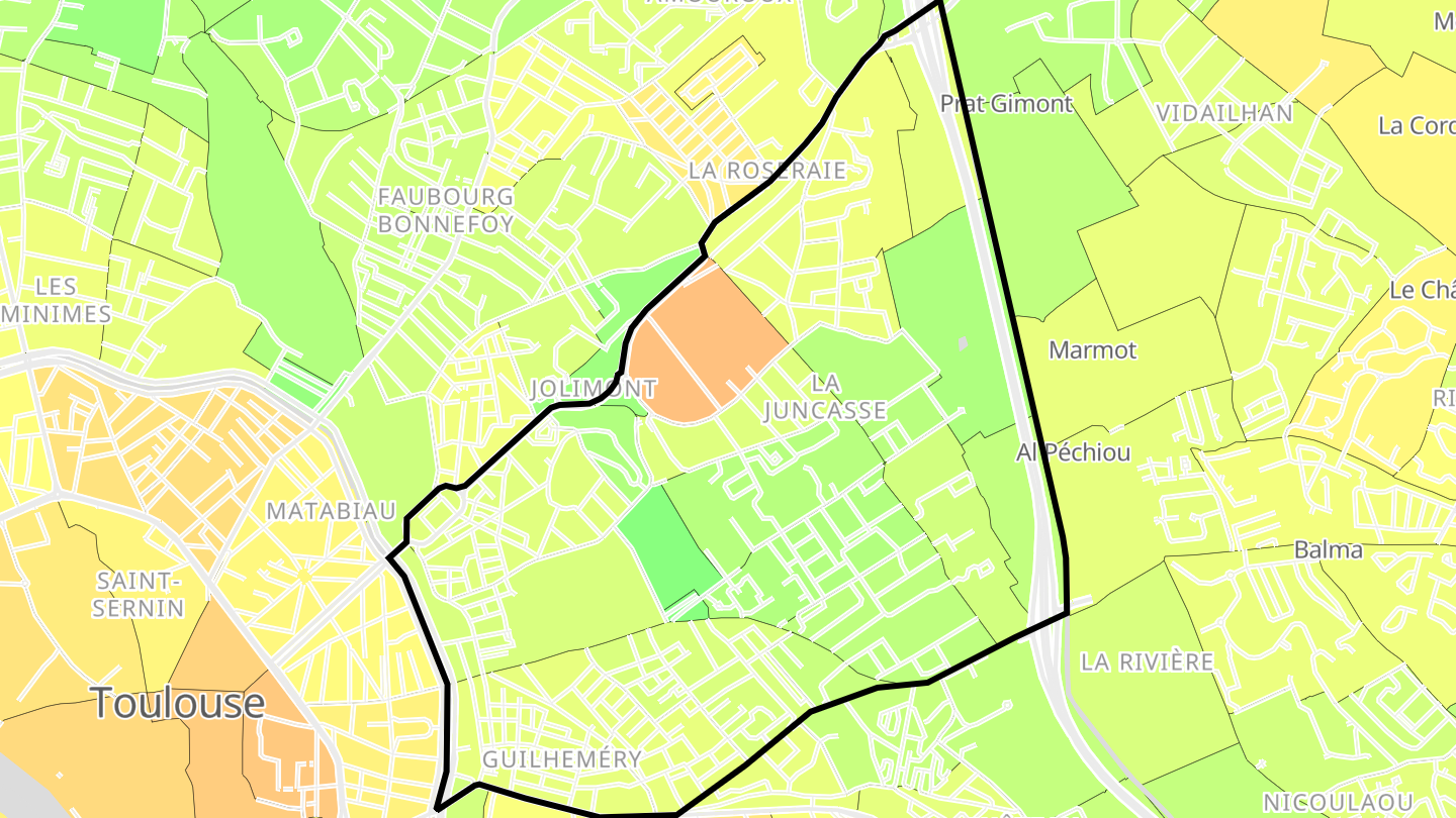 Carte des prix de l'immobilier Jolimont - Soupetard - Bonhoure