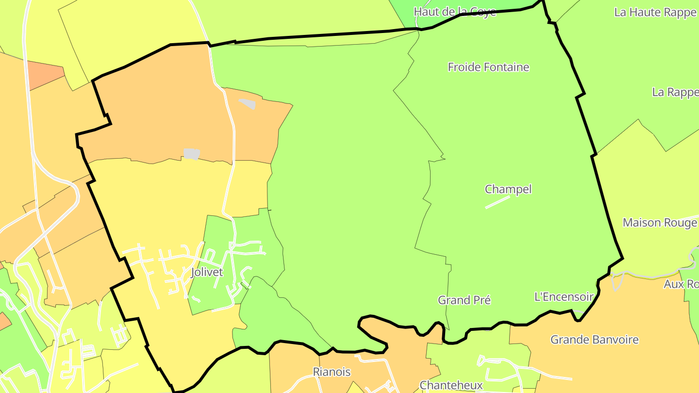 Carte des prix de l'immobilier Jolivet