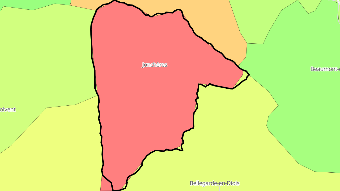 Carte des prix de l'immobilier Jonchères
