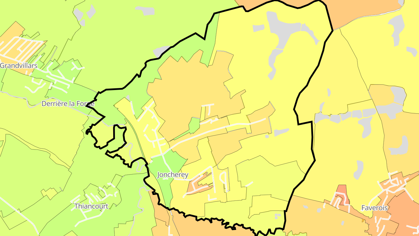 Carte des prix de l'immobilier Joncherey