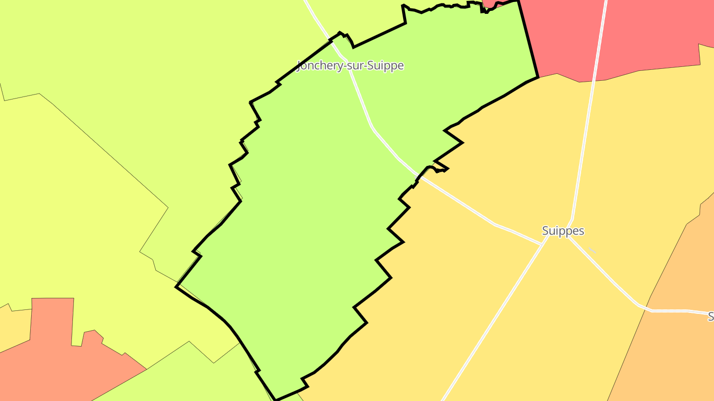 Carte des prix de l'immobilier Jonchery-sur-Suippe