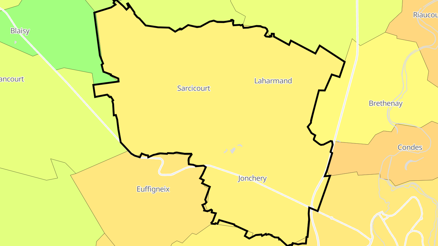 Carte des prix de l'immobilier Jonchery