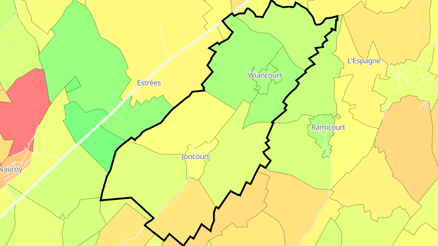 Carte des prix de l'immobilier Joncourt