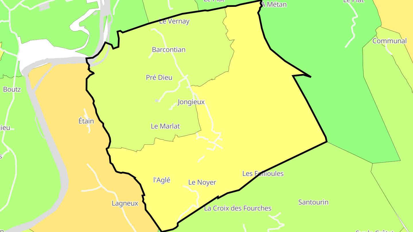 Carte des prix de l'immobilier Jongieux