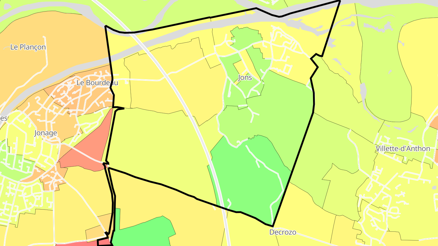 Carte des prix de l'immobilier Jons