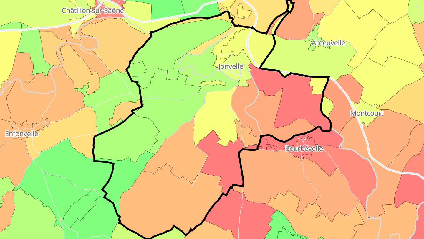 Carte des prix de l'immobilier Jonvelle