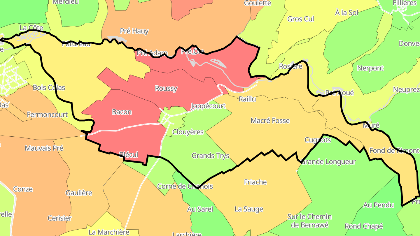 Carte des prix de l'immobilier Joppécourt