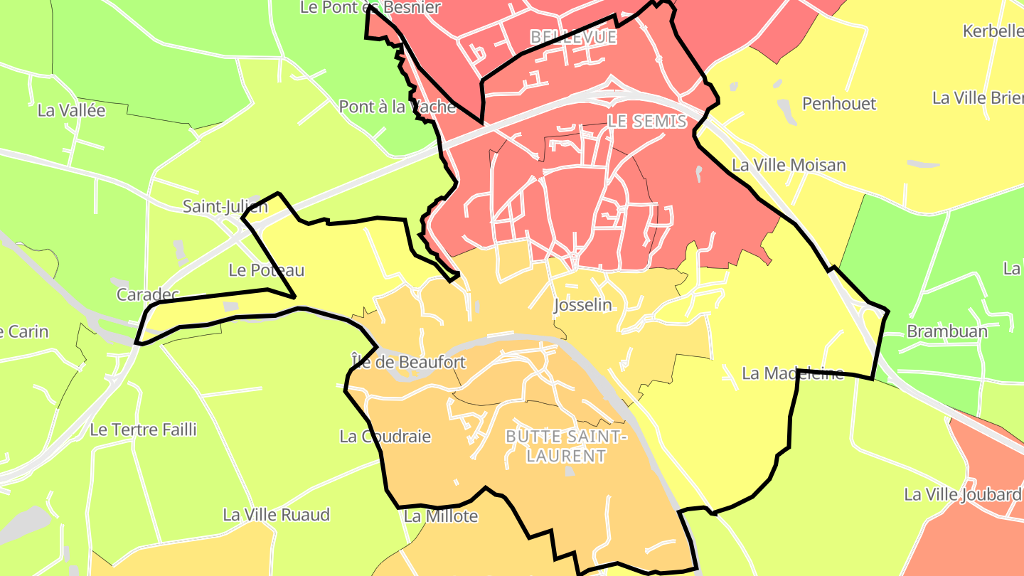 Carte des prix de l'immobilier Josselin