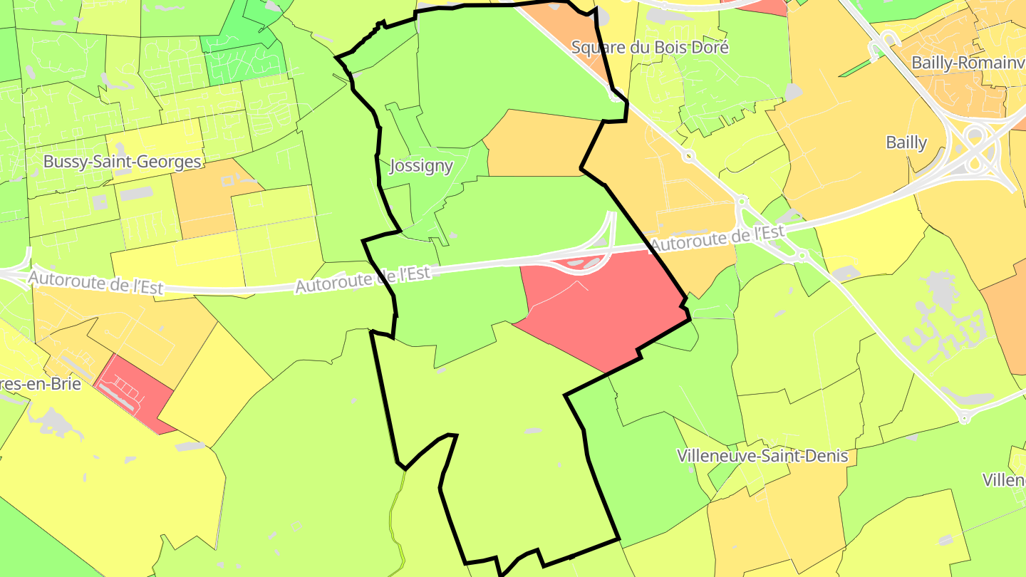 Carte des prix de l'immobilier Jossigny