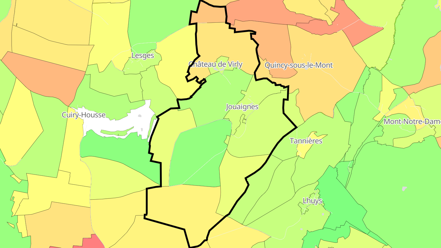 Carte des prix de l'immobilier Jouaignes