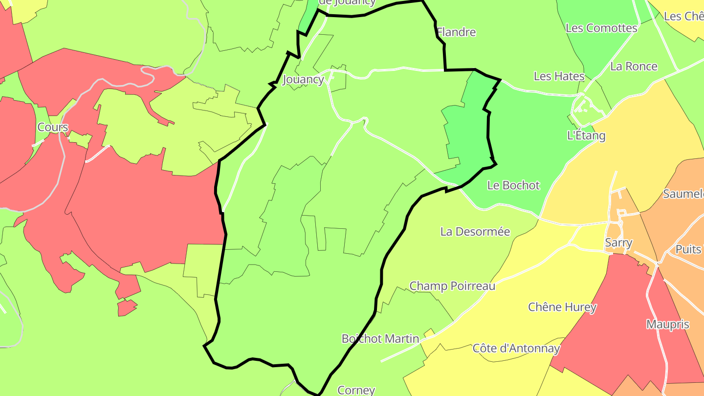 Carte des prix de l'immobilier Jouancy
