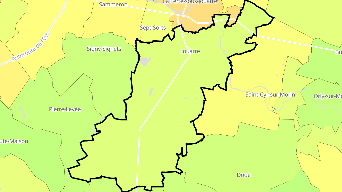 Carte des prix de l'immobilier Jouarre
