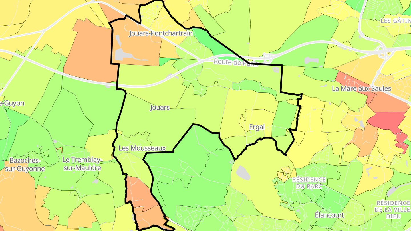 Carte des prix de l'immobilier Jouars-Pontchartrain