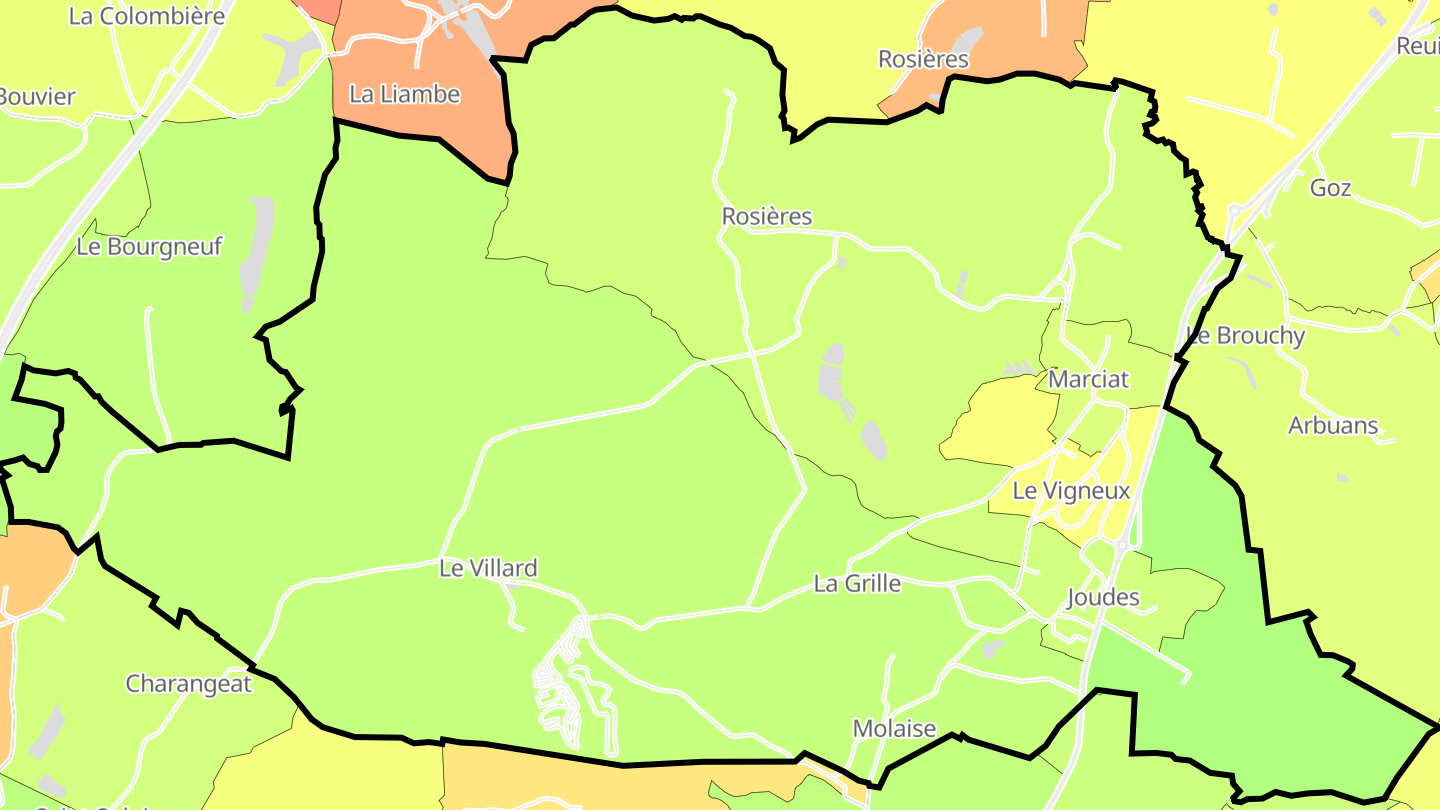 Carte des prix de l'immobilier Joudes