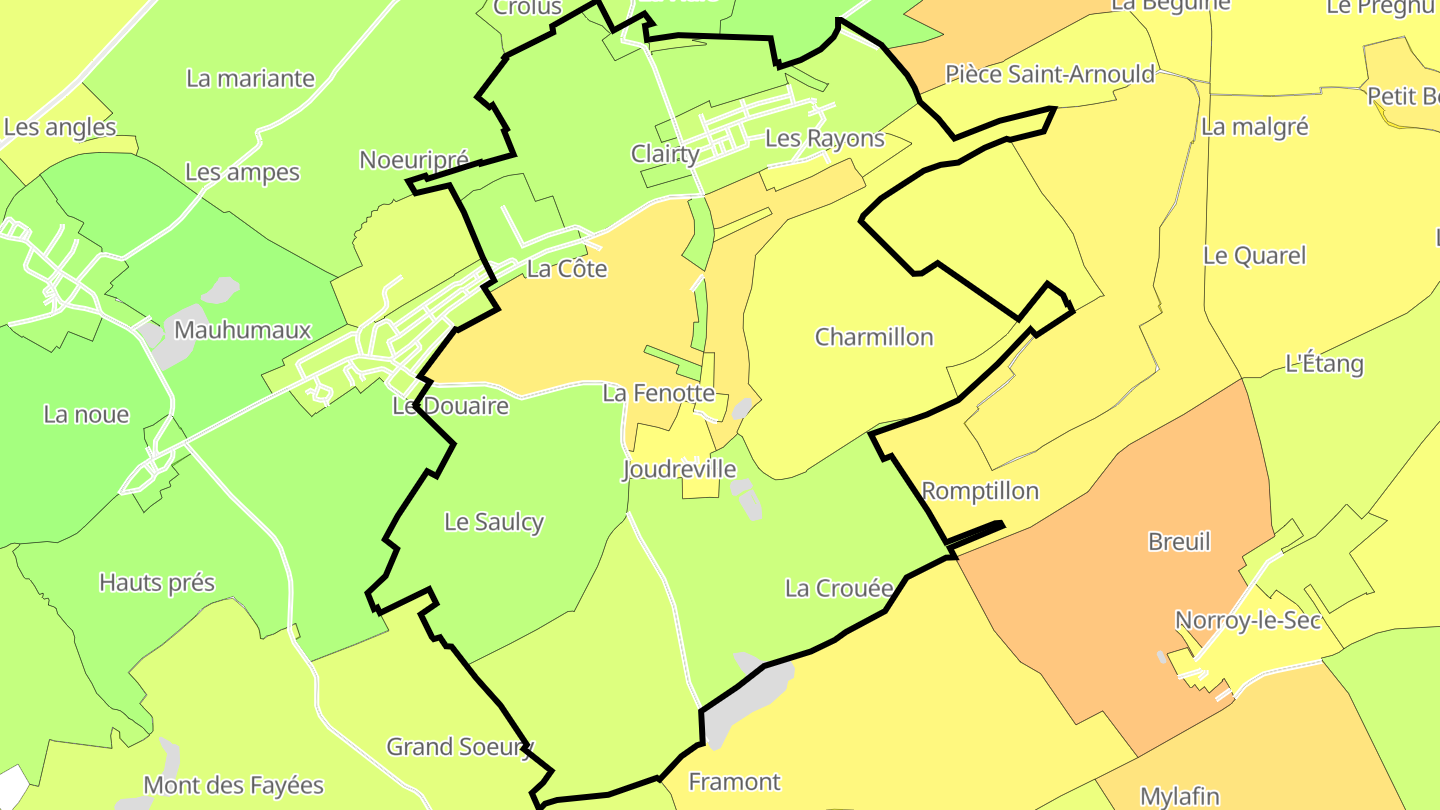 Carte des prix de l'immobilier Joudreville
