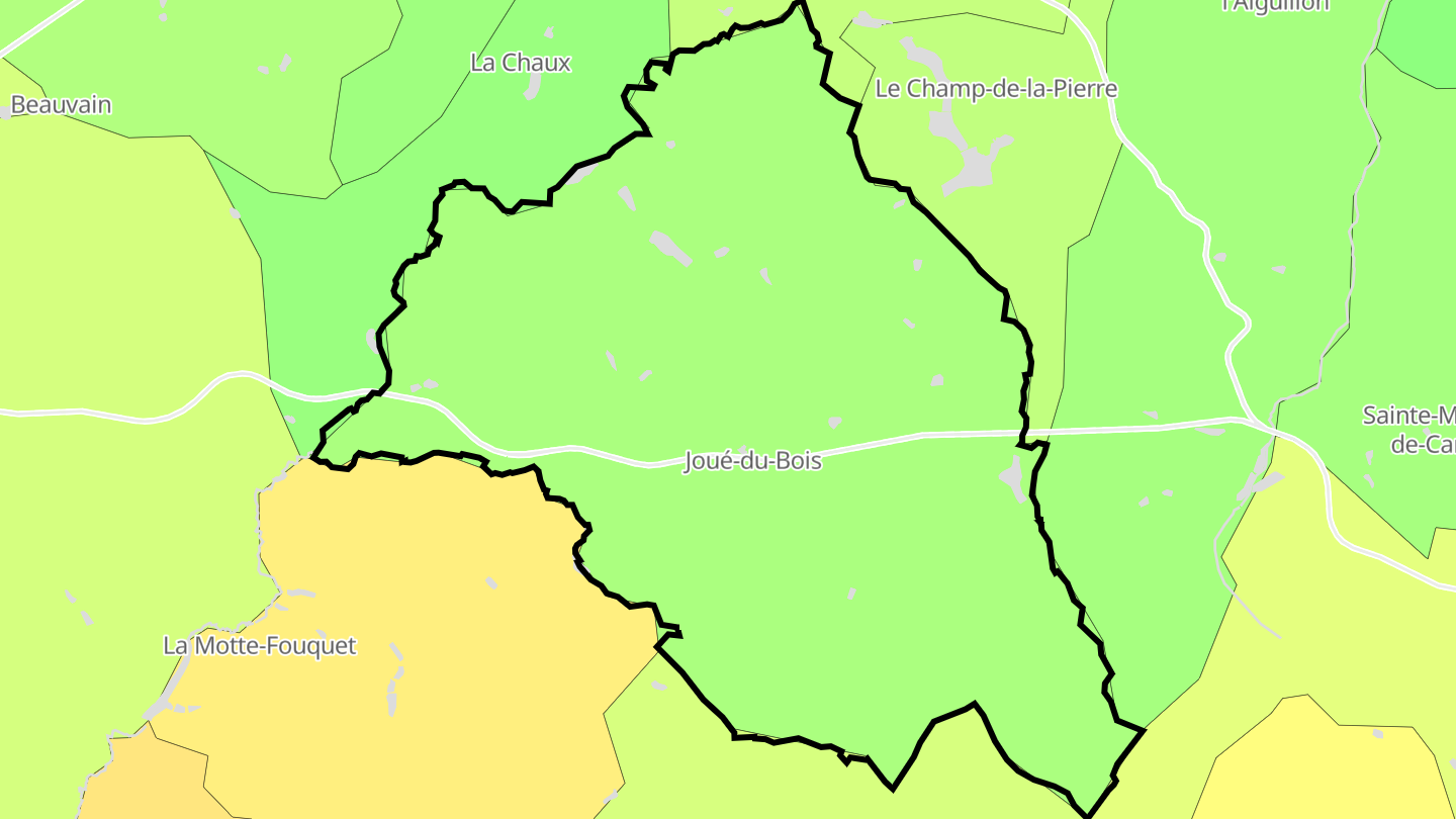 Carte des prix de l'immobilier Joué-du-Bois