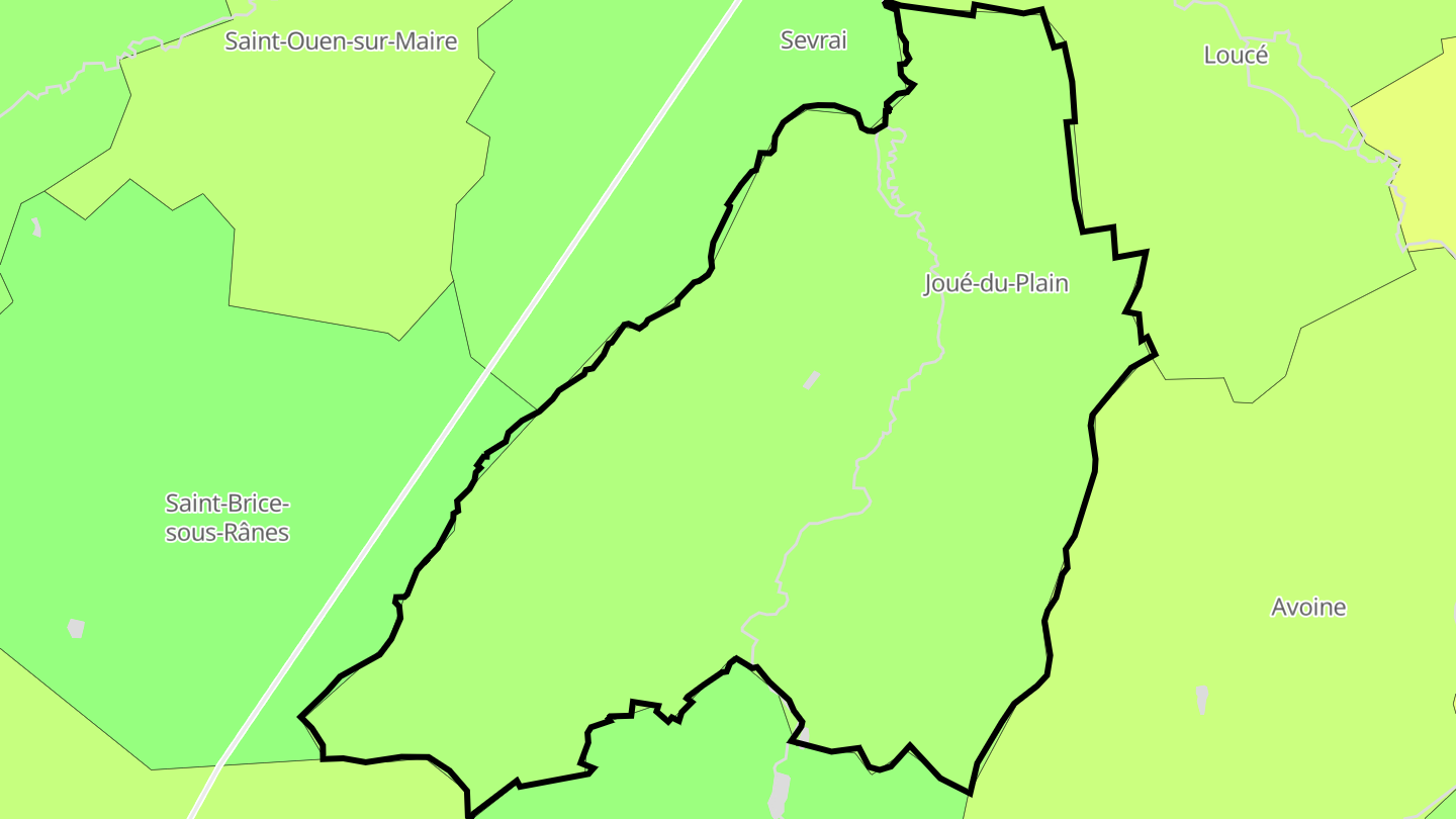 Carte des prix de l'immobilier Joué-du-Plain