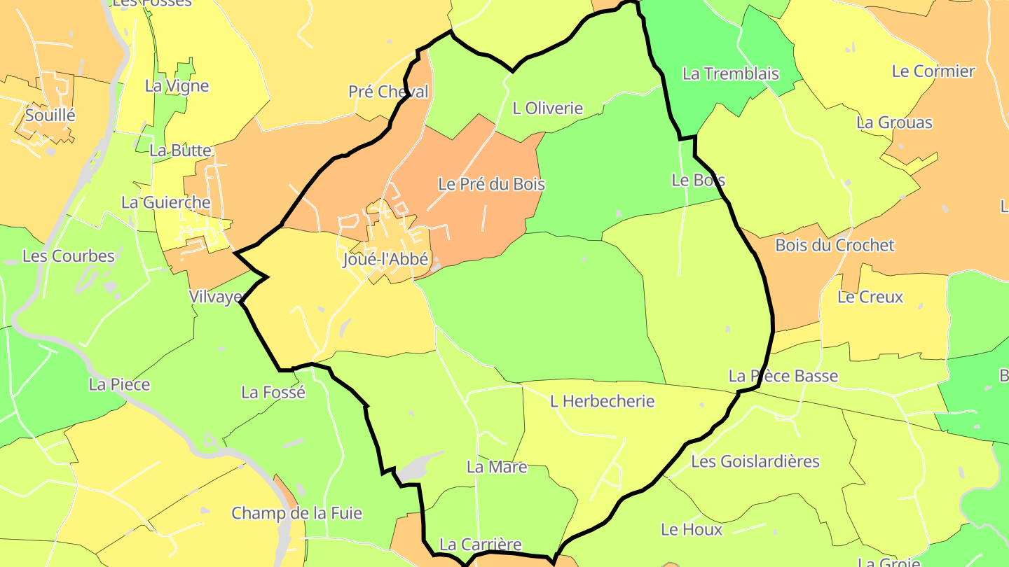 Carte des prix de l'immobilier Joué-l'Abbé