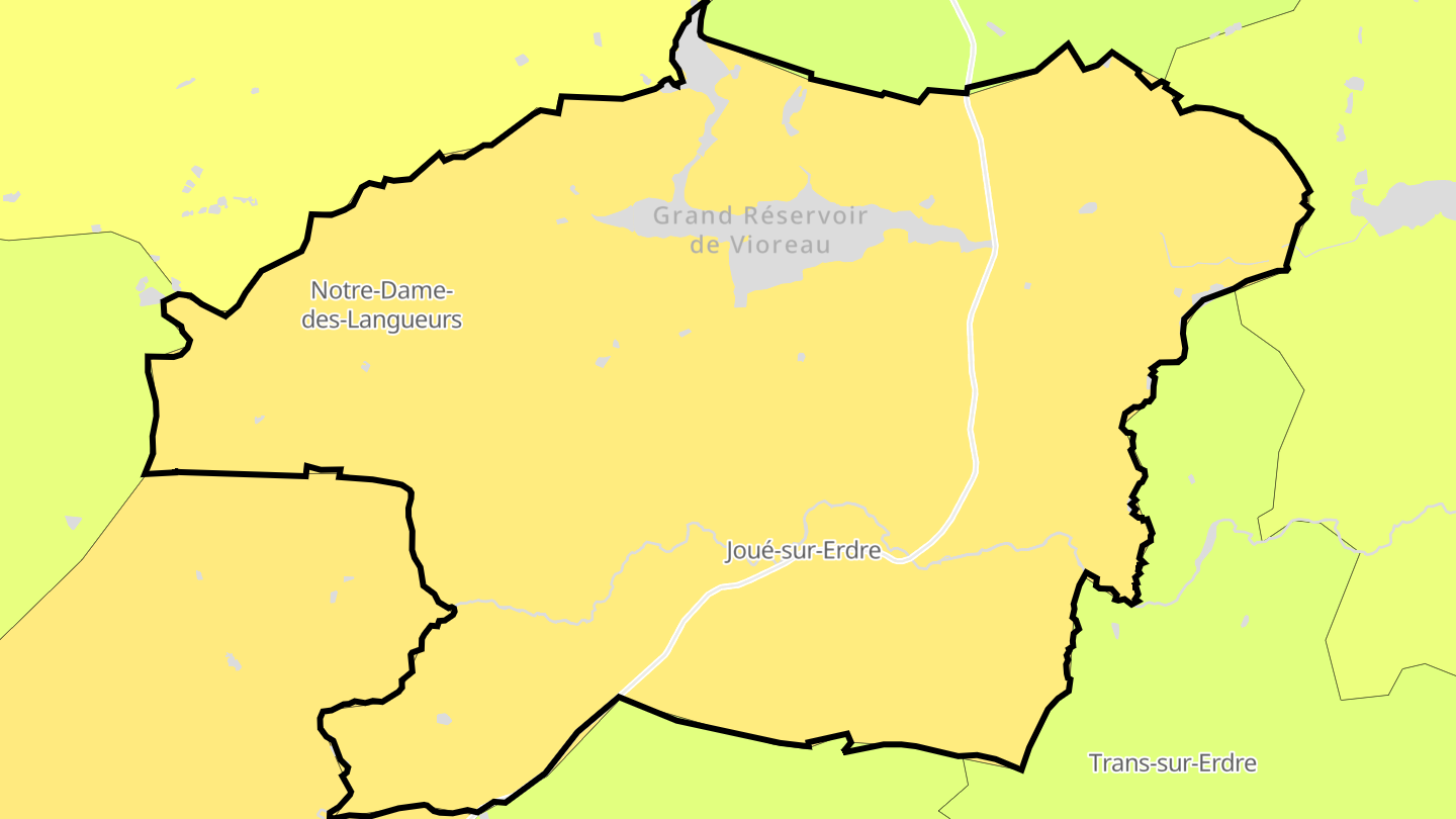 Carte des prix de l'immobilier Joué-sur-Erdre