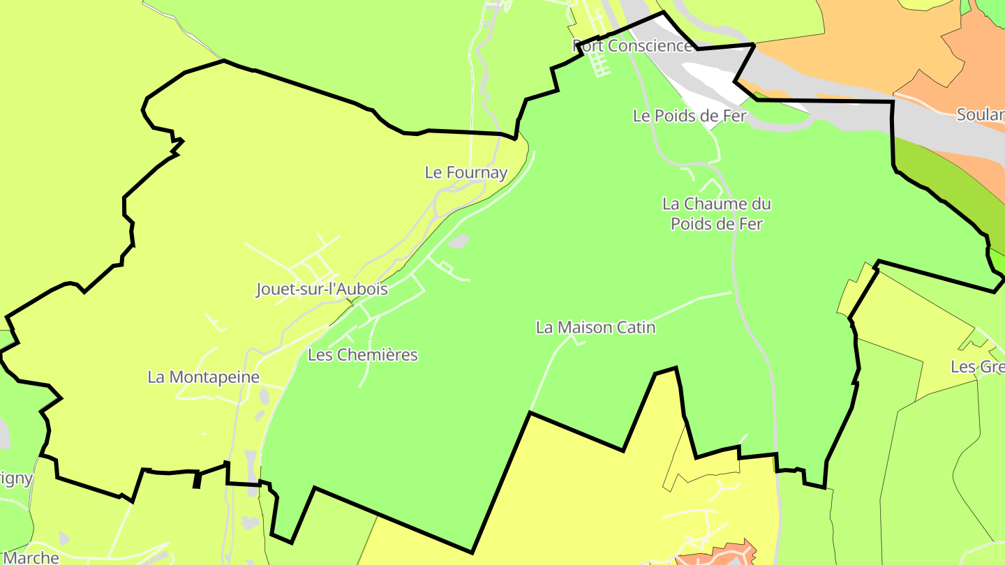 Carte des prix de l'immobilier Jouet-sur-l'Aubois