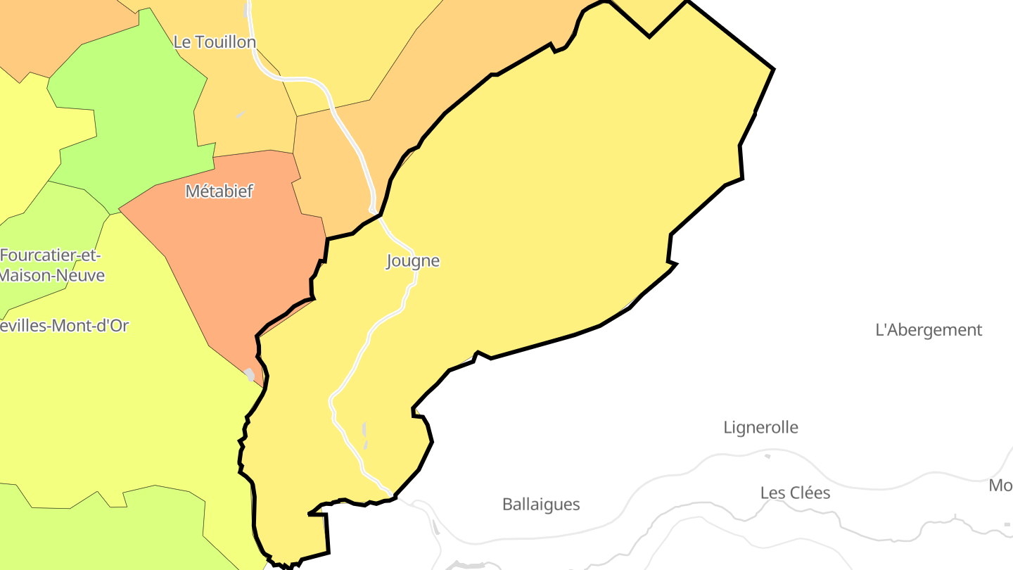 Carte des prix de l'immobilier Jougne