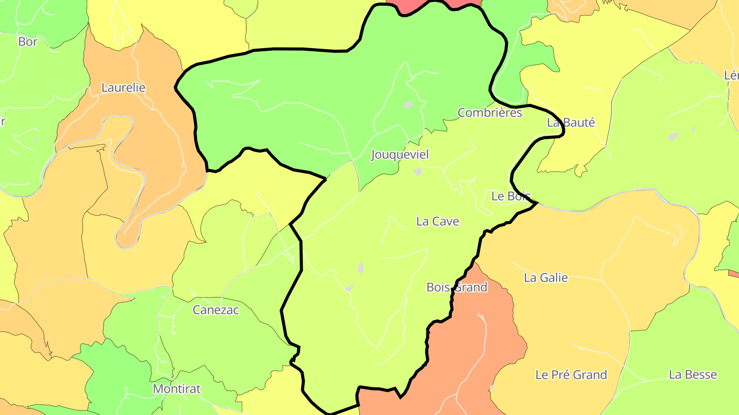 Carte des prix de l'immobilier Jouqueviel