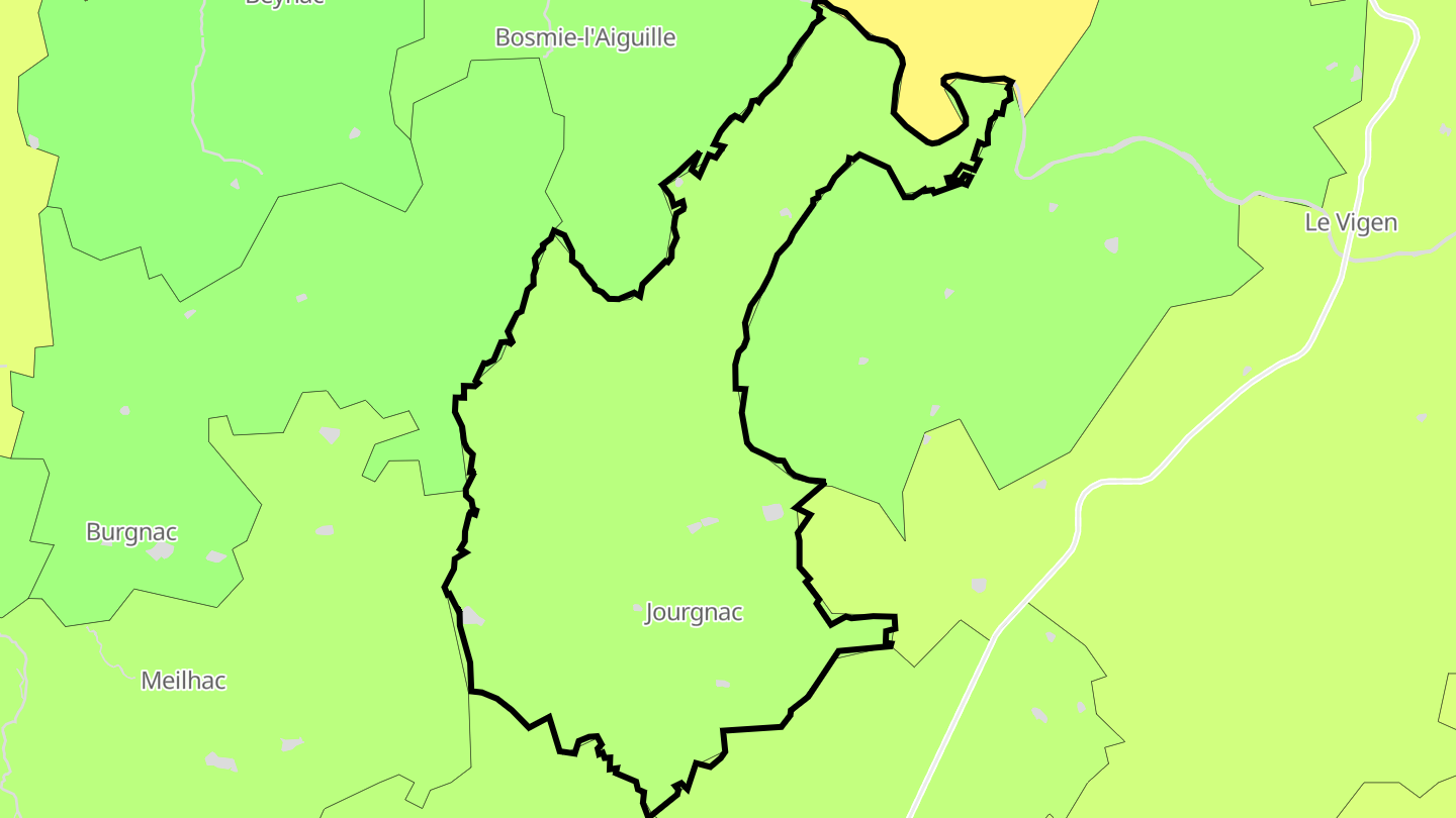 Carte des prix de l'immobilier Jourgnac