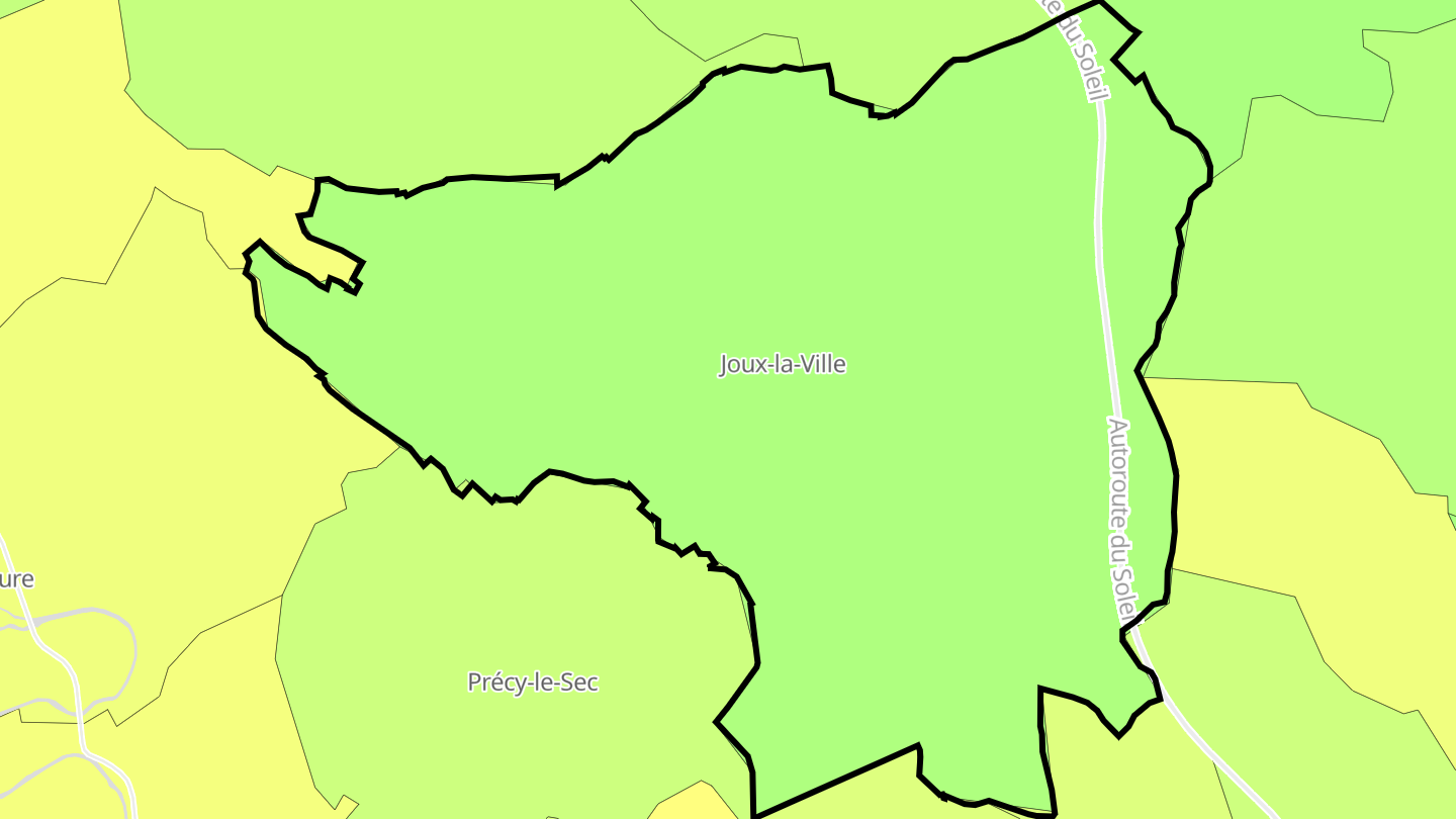 Carte des prix de l'immobilier Joux-la-Ville