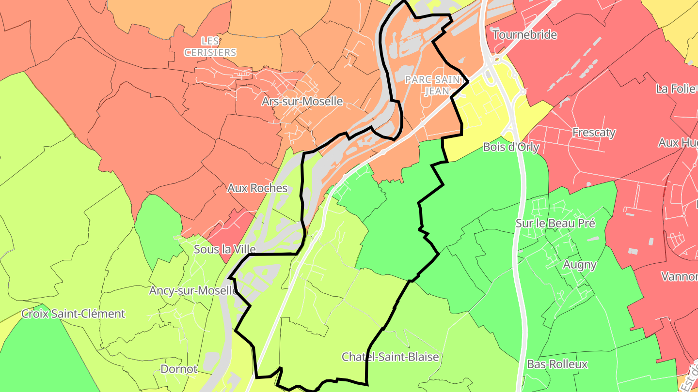 Carte des prix de l'immobilier Jouy-aux-Arches