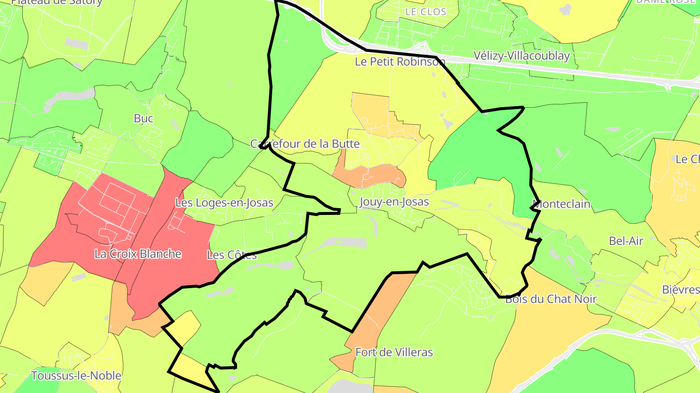 Carte des prix de l'immobilier Jouy-en-Josas