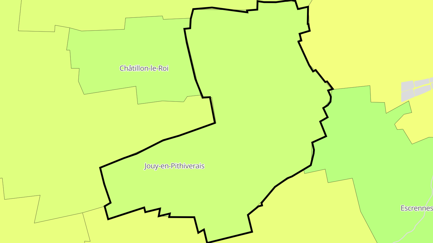 Carte des prix de l'immobilier Jouy-en-Pithiverais