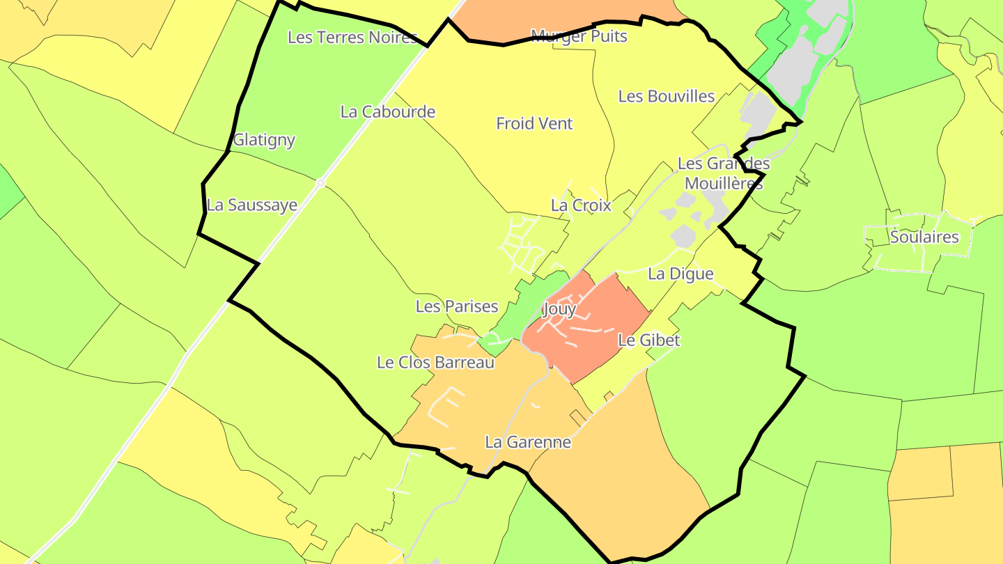 Carte des prix de l'immobilier Jouy