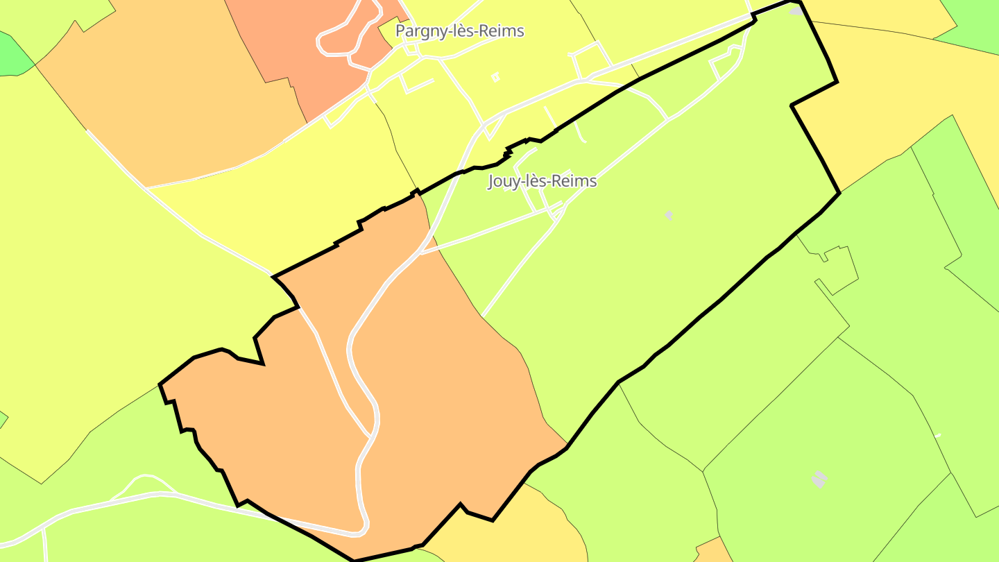 Carte des prix de l'immobilier Jouy-lès-Reims