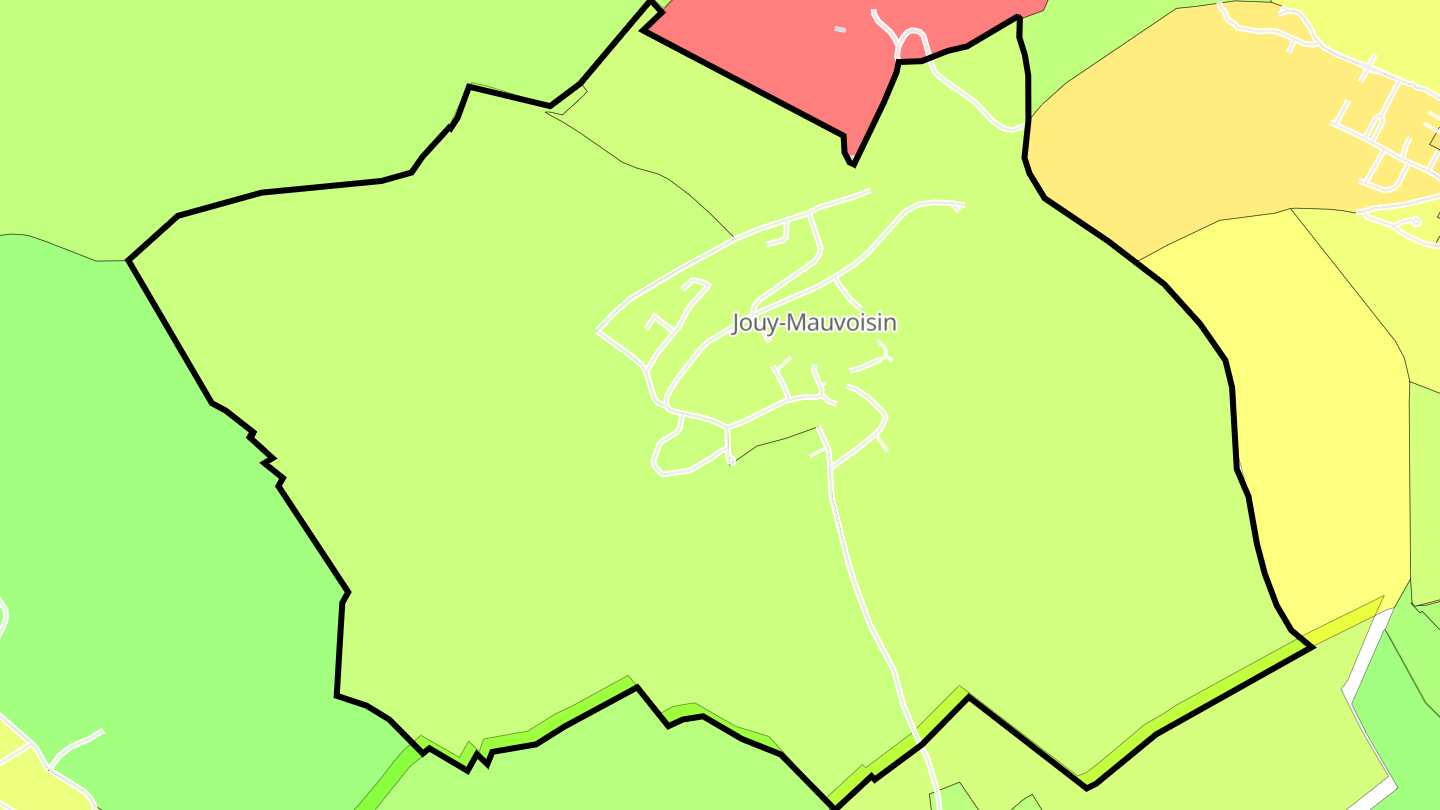 Carte des prix de l'immobilier Jouy-Mauvoisin