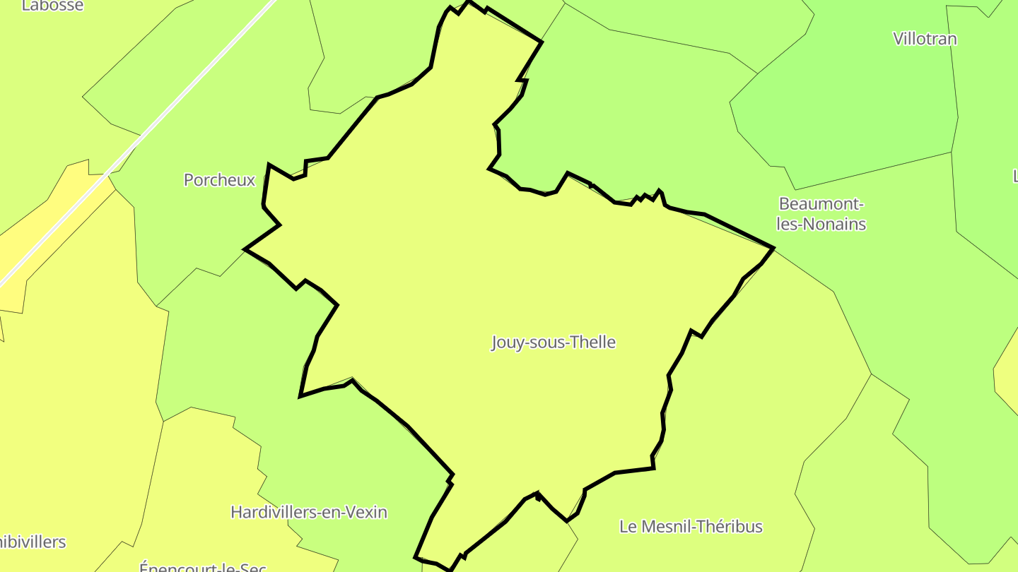 Carte des prix de l'immobilier Jouy-sous-Thelle