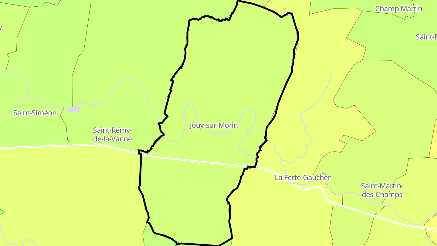 Carte des prix de l'immobilier Jouy-sur-Morin